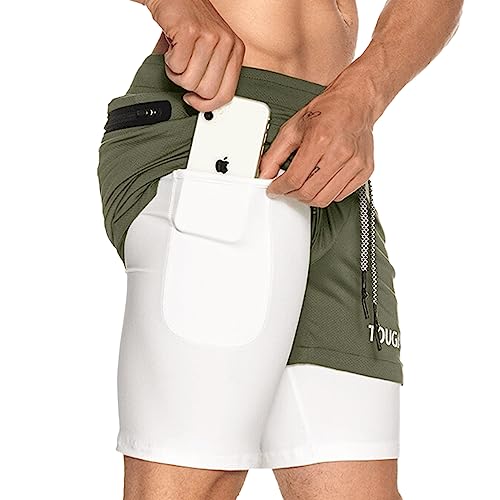 Born Tough Men's Yoga Shorts, 5 Inch Inseam