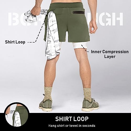 Born Tough Men's Yoga Shorts, 5 Inch Inseam