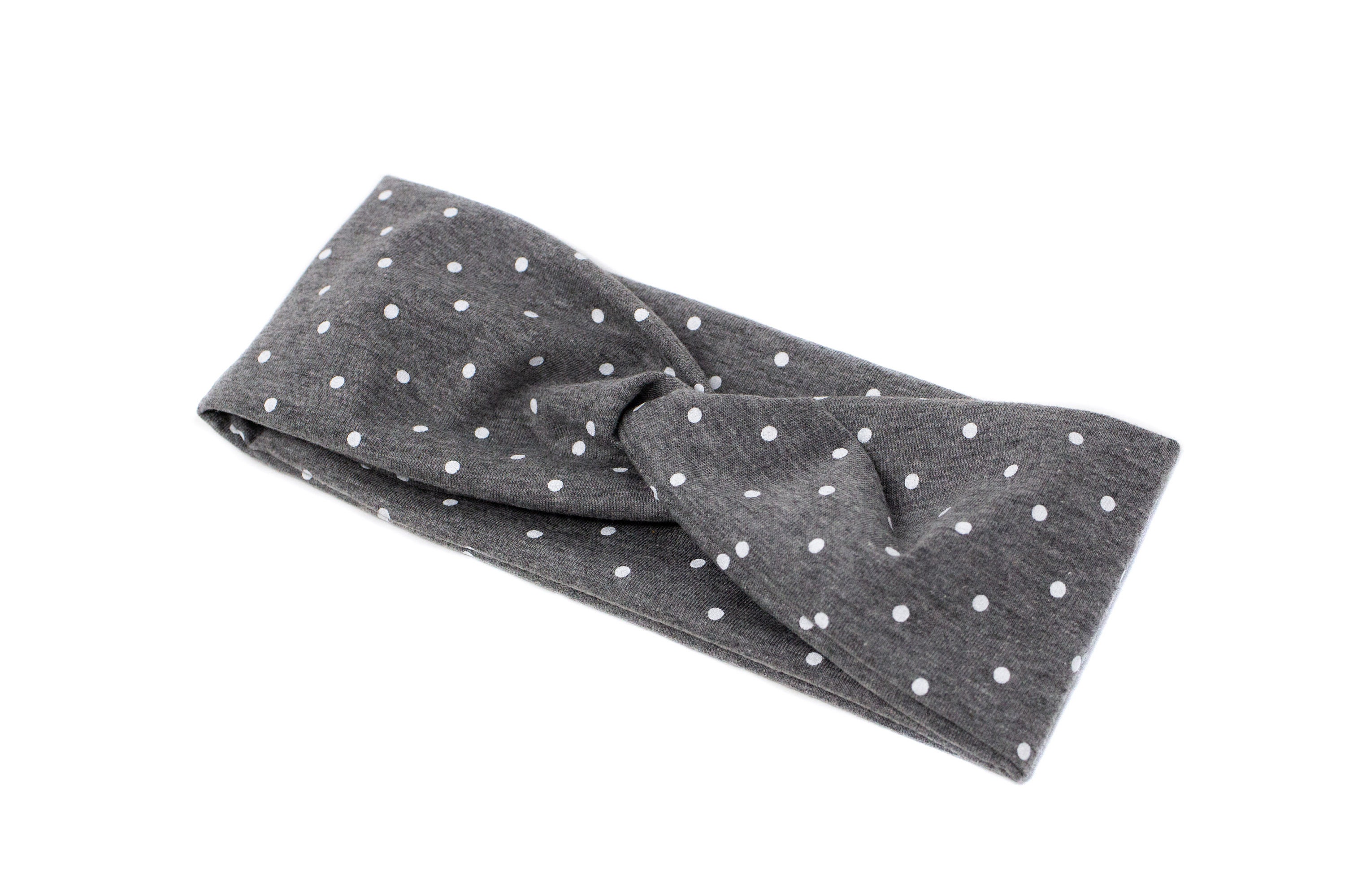 Gray Polka Dot Yoga Headband