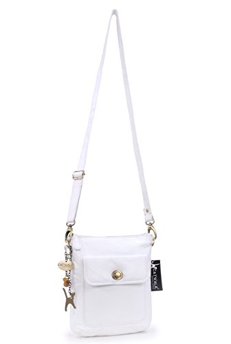 Designer Catwalk Collection LAURA White Leather Crossbody Bag