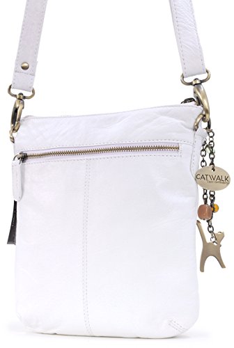 Designer Catwalk Collection LAURA White Leather Crossbody Bag
