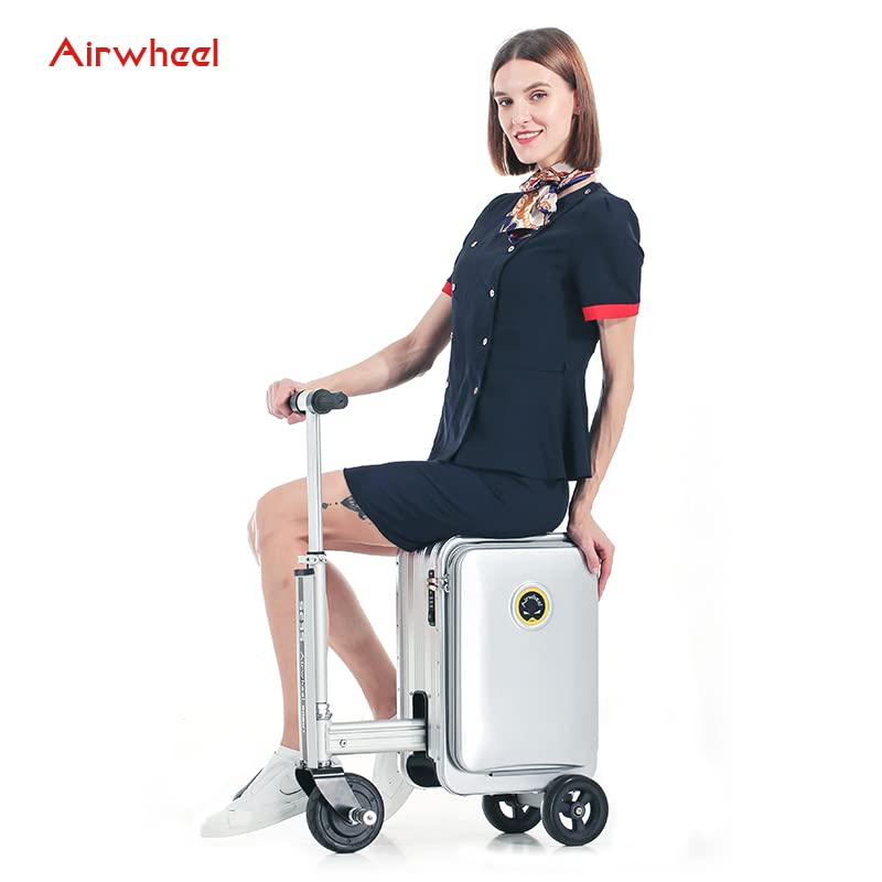 Airwheel SE3 Smart Luggage Riding(rideable) Smart Riding Suitcase Kids Suitcase (Silver)