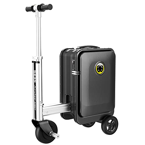 Airwheel SE3S Smart Riding Luggage Electric Boarding Suitcase Black Pink Silver Scooter (Black)