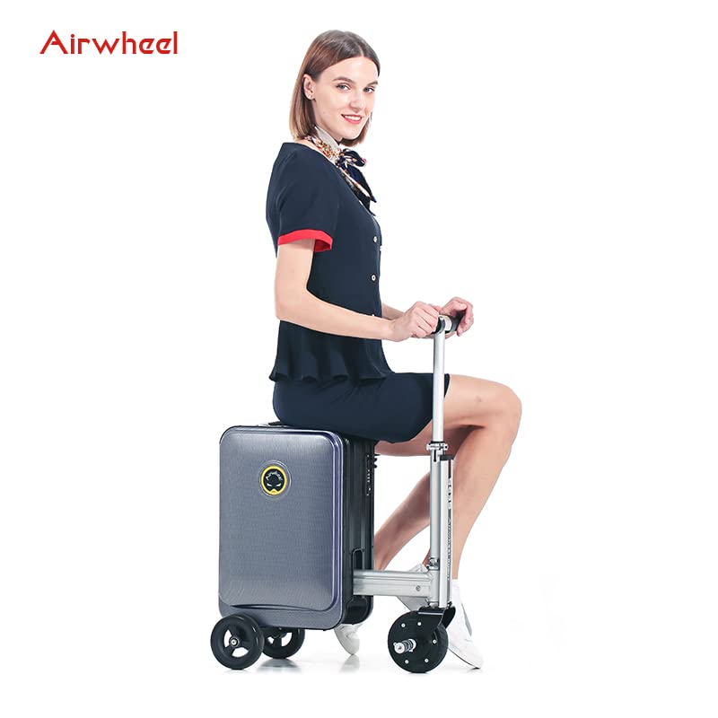Airwheel SE3S Smart Riding Luggage Electric Boarding Suitcase Black Pink Silver Scooter (Black)
