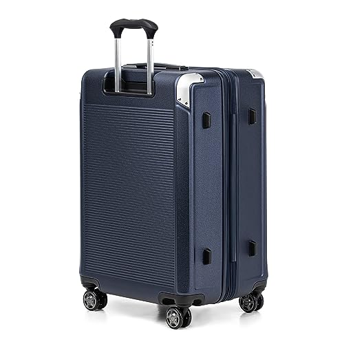 Travelpro Platinum Elite Expandable Hard Shell Trolley, Pure Navy Blue, Checked- Large 28-Inch, Platinum Elite Hardside Expandable Spinner Wheel Luggage TSA Lock Hard Shell Polycarbonate Suitcase