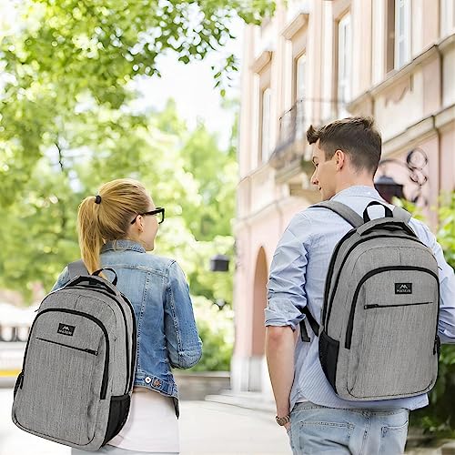 MATEIN Travel Laptop Backpack, Work Bag Lightweight Laptop Bag with USB Charging Port, Anti Theft Business Backpack, Water Resistant School Rucksack Gift for Men and Women, Fits 15.6 Inch Laptop-Grey