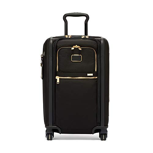 TUMI - Alpha 3 International Dual Access 4-Wheeled Carry-On Luggage - With Built-In USB Port and Integrated TSA Lock - 22-Inch Rolling Suitcase for Men and Women - Black/Gold