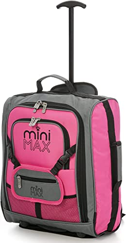 MiniMax Travel Trolley Case with Front Pocket for Toys/Dolls/Teddy Bear, Rosé Inim Xam, Bagage Cabine