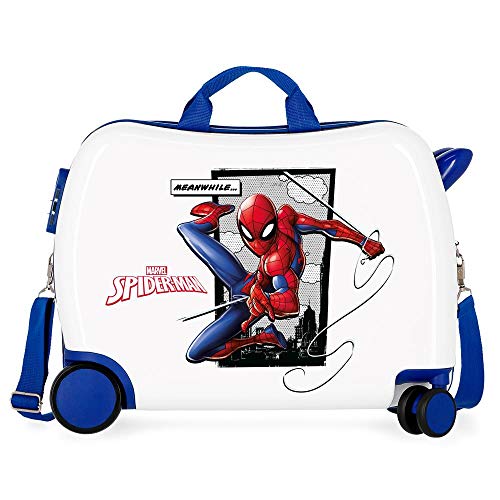 Marvel 4659861 Spiderman Action Blue Kids Rolling Suitcase 50 x 38 x 20 cm Rigid ABS Combination Lock 34 Litre 2.3 kg 4 Wheels Hand Luggage, Blue (Azul)
