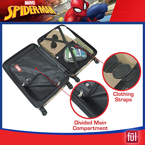 FUL Marvel Spider-Man 21 Inch Kids Rolling Luggage, Hardshell Carry On Suitcase with Wheels, Pastel Multi