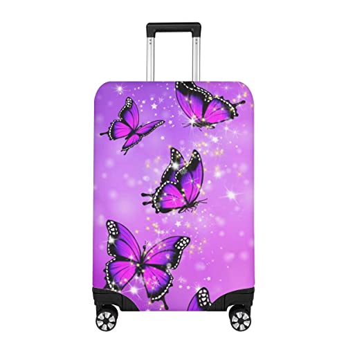 Purple Butterfly Luggage Cover, 18-30in, Anti-scratch