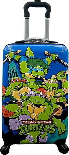 Fast Forward Kids Licensed Hard-Side 20” Spinner Luggage Lightweight Carry-On Suitcase (Ninja Turtles)