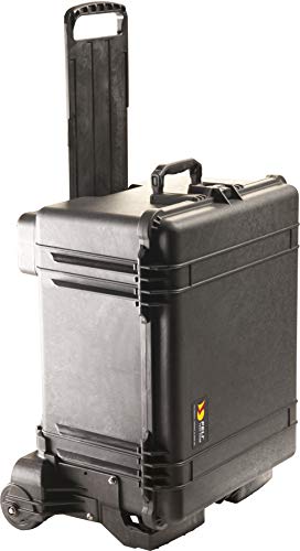 PELI 1620M Watertight All-Terrain Transport Case with Heavy Duty Wheels, IP57 Watertight and Dust Protected, 167L Capacity, Made in US, With Customisable Foam Insert, Black