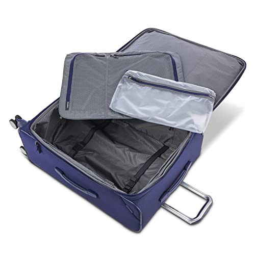 Samsonite Ascentra Softside Luggage, Iris Blue, Checked-Large Spinner
