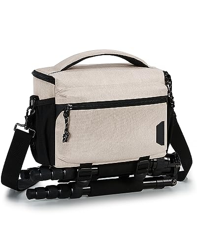 Designer Ivory White Crossbody Camera Bag for DSLR/SLR/Mirrorless Cameras