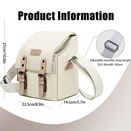 Canvas Leather Trim Compact Camera Bag for Mirrorless Cameras