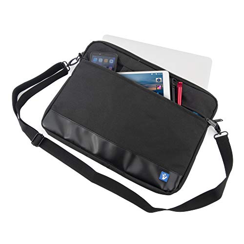 Vultech Laptop Bag SC-1560,15.6" Slim with Padded PC Compartment, Handles and External Pocket, Removable and Adjustable Shoulder Strap, Black