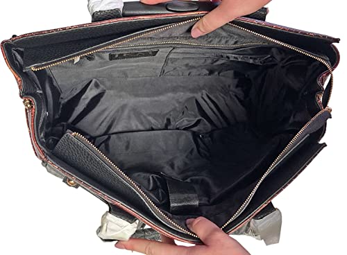 The Boston Alligator Crocodile Alligator Computer iPad, Laptop Tablet Rolling Tote Bag Briefcase Carryall Bag (17" 17.3" inch)