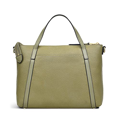 Radley London Portman Small Ziptop Grab Handbag for Women, Made from Moss Green Soft Grained & Smooth Leather, Ziptop Grab Bag with Twin Handles & Zipped Closure, Handbag with Interior & Front Pockets