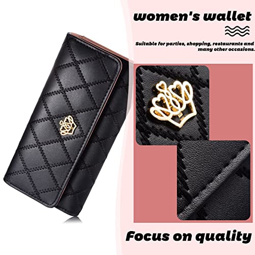 Symphonyw PU Leather Wallet Crown Women Ladies Girls Purse,Long Fashion Crown Female's Handbag Money Bag