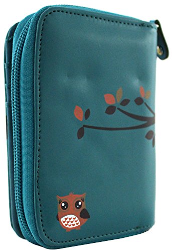 kukubird RFID Blocker Owl Family Tree House Pattern Medium Ladies Purse Clutch Wallet Christmas Stocking Filler-Blue