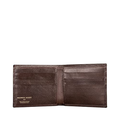 Maxwell Scott Mens Quality Leather Bifold Wallet | The Vittore | Handmade in Italy | Dark Chocolate Brown