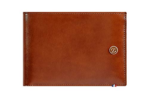 S.T Dupont D-180100 6 Credit Cards Billfold Line D Leather Wallet - Brown