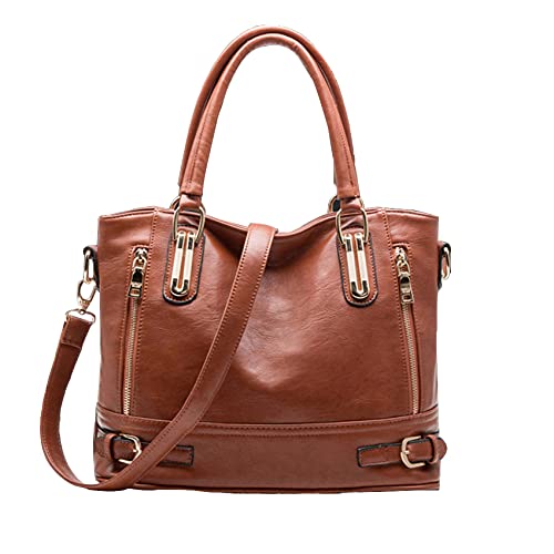 Sacmill Top Handle Leather Handbags for Women Ladies Tote Crossbody Shoulder Bags Hobo Multi Pockets Designer Clutch Purse for Girls