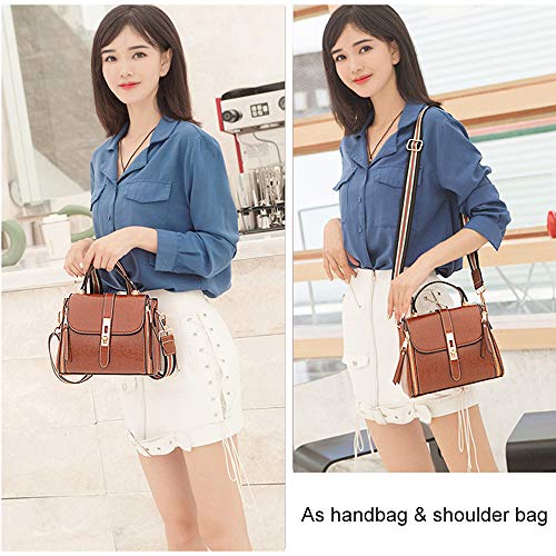 zhongningyifeng Crossbody Purse for Women Shoulder Bag Soft Leather Waterproof Fashion Handbag Small Upgrade (brown)