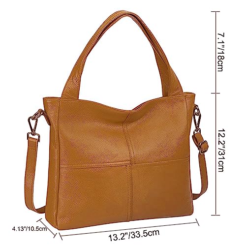 S-ZONE Women's Ladies' Cowhide Genuine Soft Leather Tote Purse Handbag Crossbody Shoulder Bag