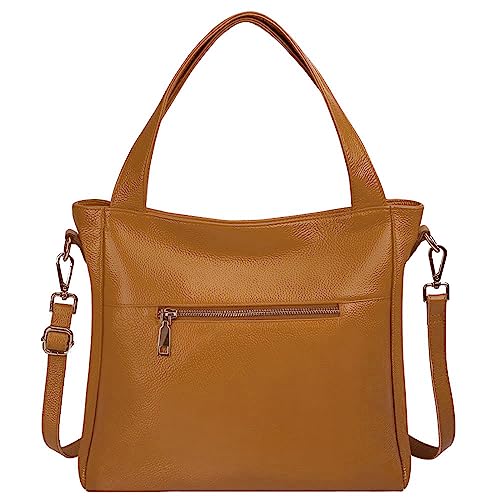 S-ZONE Women's Ladies' Cowhide Genuine Soft Leather Tote Purse Handbag Crossbody Shoulder Bag