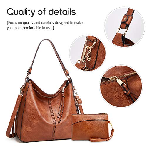 Lifetooler Designer Handbag and Purse Set Handbags & shoulderbags for Women PU Leather Large Hobo Bag Ladies Bags Gifts for Outdoor Shopping Traveling(brown)