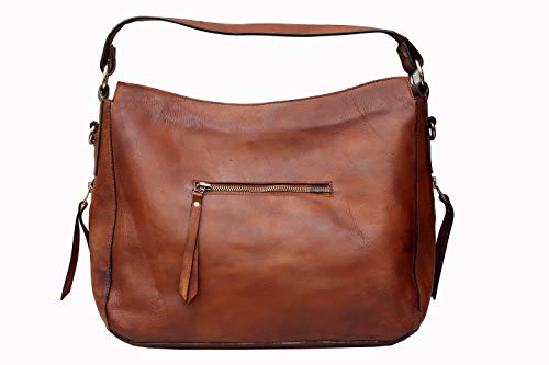 Superior Leather - Genuine Leather Hobo bags for women - Fashionable leather handbags for Work Business School College Travel (Brown)