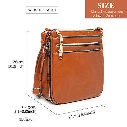 Miss Lulu Woman Fashion Shoulder Bag Vintage Small Satchel Use PU Leather for Ladies Brown