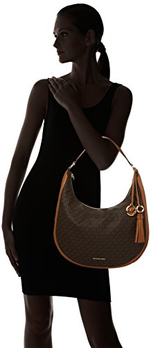 Michael Kors Womens Lydia Logo Shoulder Bag Shoulder Bag Brown (Brown)