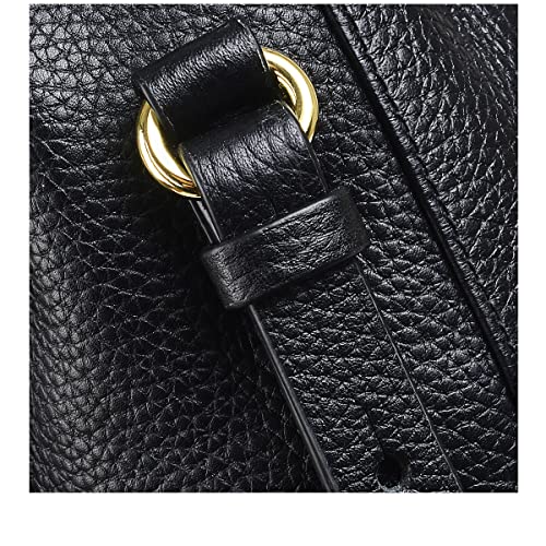 RADLEY London Sunny Dene Small Ziptop Crossbody Handbag for Women, Made from Black Soft Grained Leather with Painted Cut Edges, Handbag with Detachable Cross Body Strap & Front Zipped Pocket