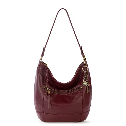 The SAK Women's Sequoia Hobo Bag in Leather, Soft & Slouchy Silhouette, Timeless & Elevated Design, Cabernet, One Size