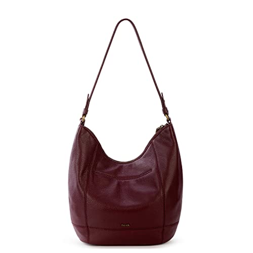 The SAK Women's Sequoia Hobo Bag in Leather, Soft & Slouchy Silhouette, Timeless & Elevated Design, Cabernet, One Size