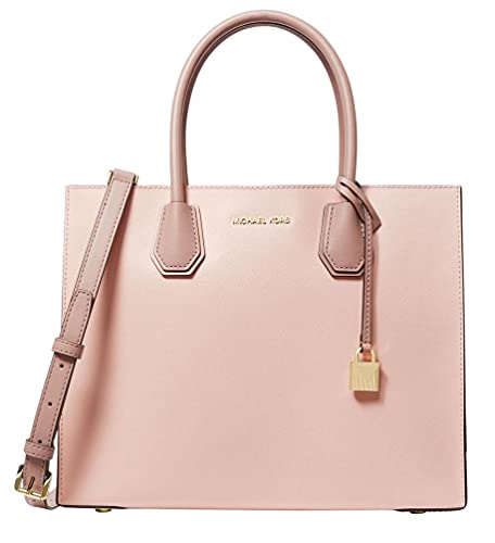 MICHAEL Michael Kors Mercer Large Saffiano Leather Tote Bag, Soft Pink/Light Cream/Fawn