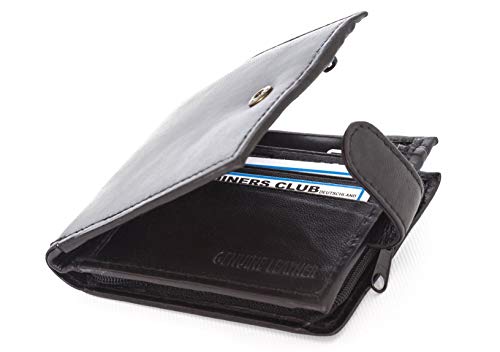 Lorenz RFID Blocking Men's Wallets Black – Leather, Black, One Size, Coin Purse, Black, Taille Unique, Purses