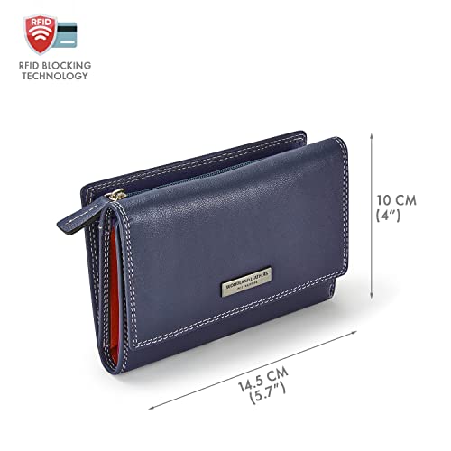 woodland leather 100 genuine leather ladies purse and wallet for women multi card holder rfid blocking purses for women with coin zipper pocket and cash compartment 23073