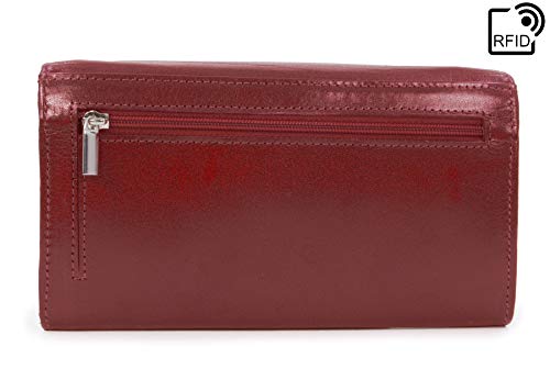 Catwalk Collection Handbags - Large Organiser Purse - Genuine Leather - Red