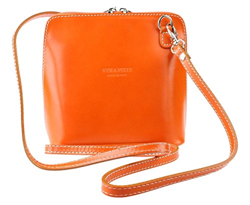 Vera Pelle Mini Italian Real Leather Cross-Body Handbag