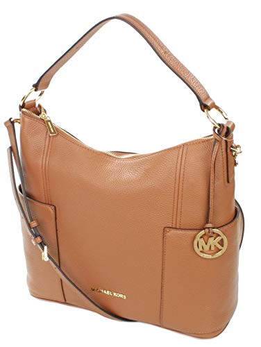 Michael Kors Anita Hobo Shoulder Bag Medium Handbag Pebbled Leather (Tan) Brown