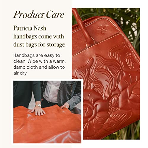 Patricia Nash Bolsena Tote - Leather Bag for Women, Women's Travel Leather Bags, Leather Tote Bag, Tan, One Size