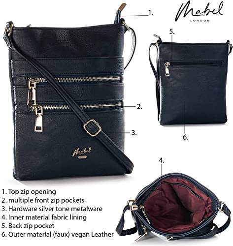 Mabel London - Women’s Small Cross Body Handbags – Trendy Messenger Long Shoulder Strap Handbag (Deep Navy)