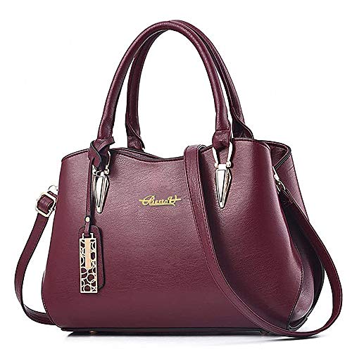 Handbags for Women Ladies Handbags PU Leather Women Bags for Work, Shopping, Date, Party, Christmas (Red)