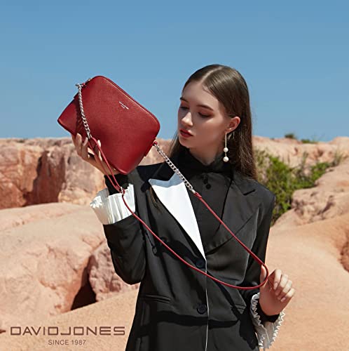 Red Designer Crossbody Bag - Chain Shoulder Handbag