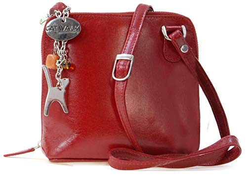 Catwalk Collection Handbags - Small Leather Cross Body Bag/Mini Shoulder Bag