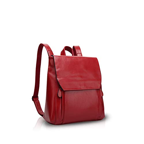 Nicole & Doris Red PU Leather Fashion Backpack